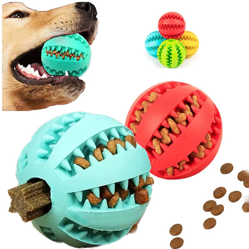 Interactive Chew & Treat Silicone Ball Toy